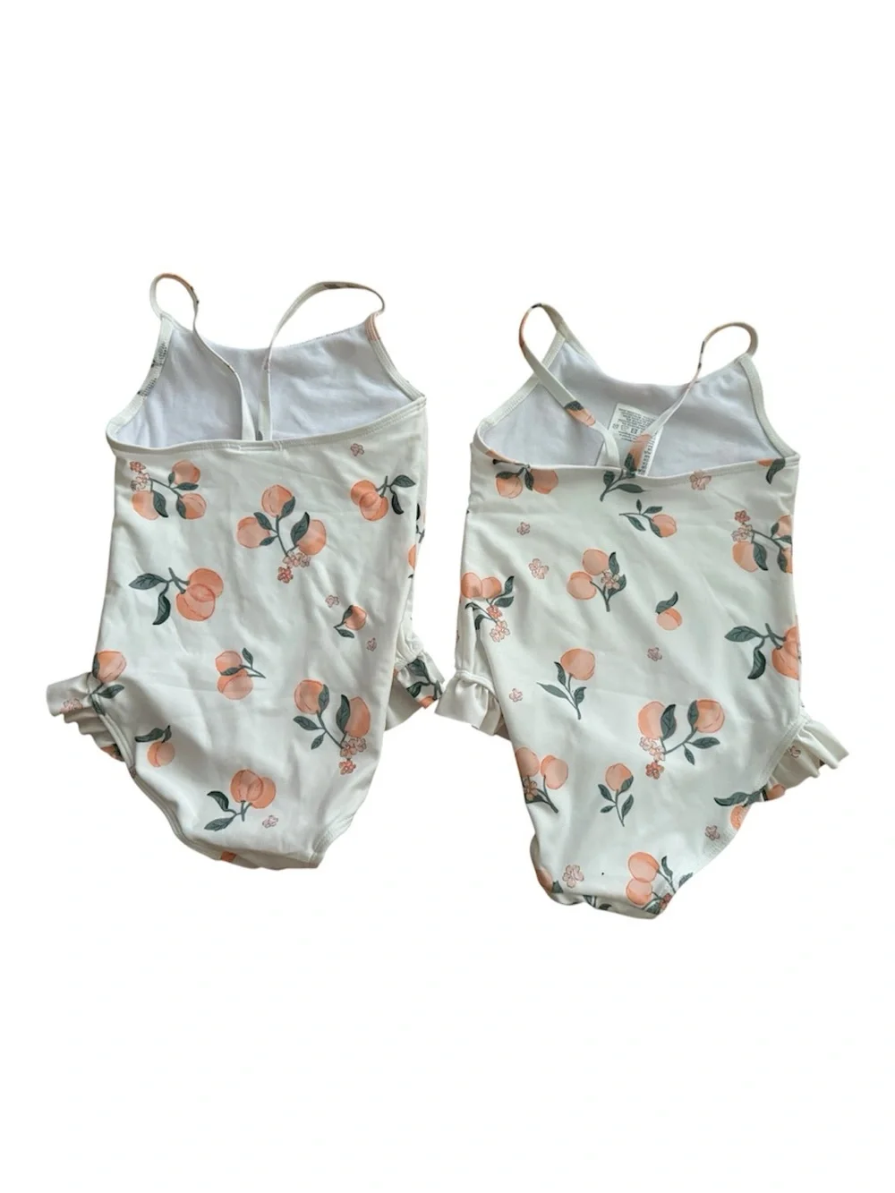 Twin Matching Girls' Peach Print One Piece Swimsuits H&M